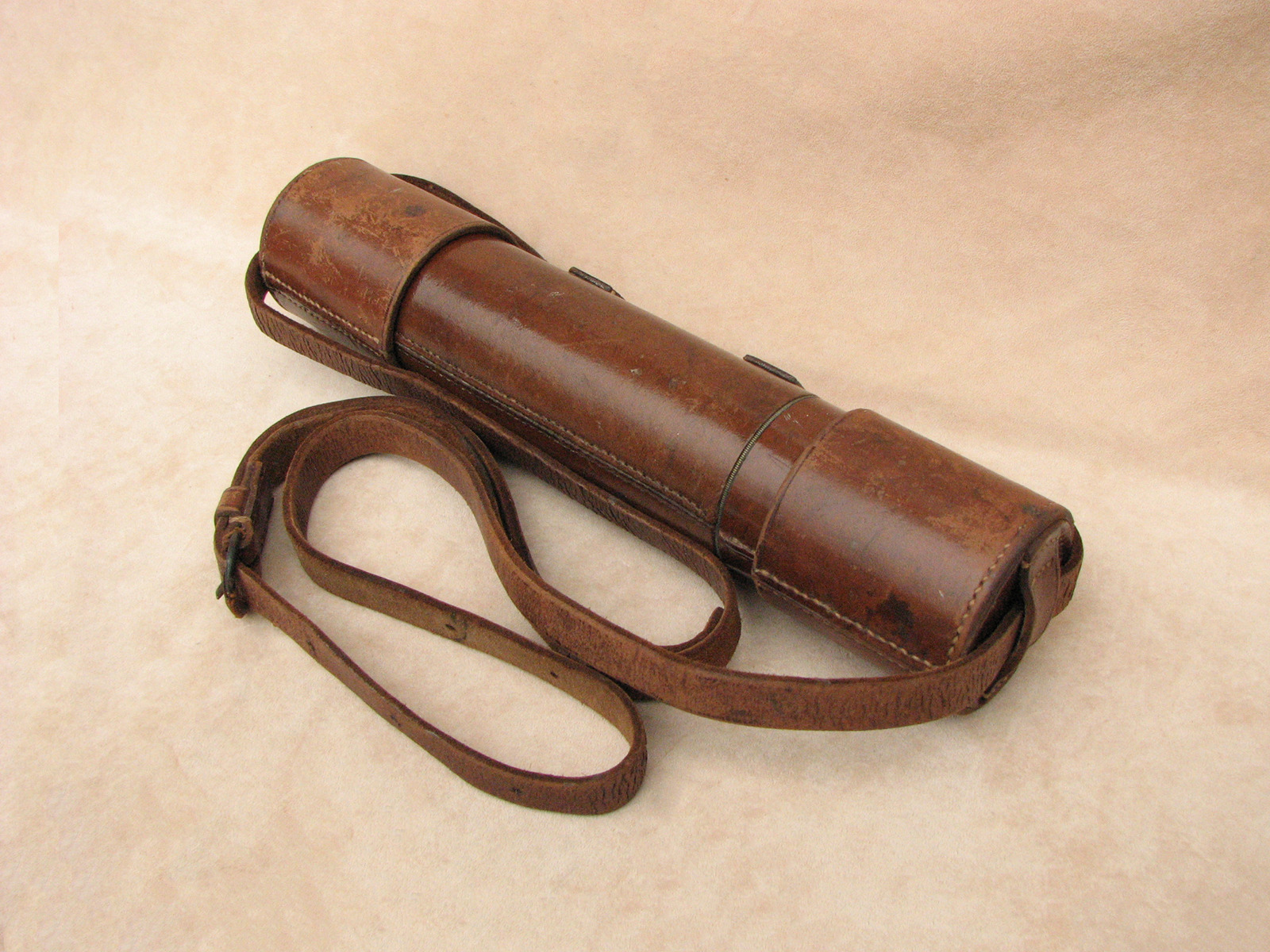 Negretti & Zambra 3 draw leather clad field telescope